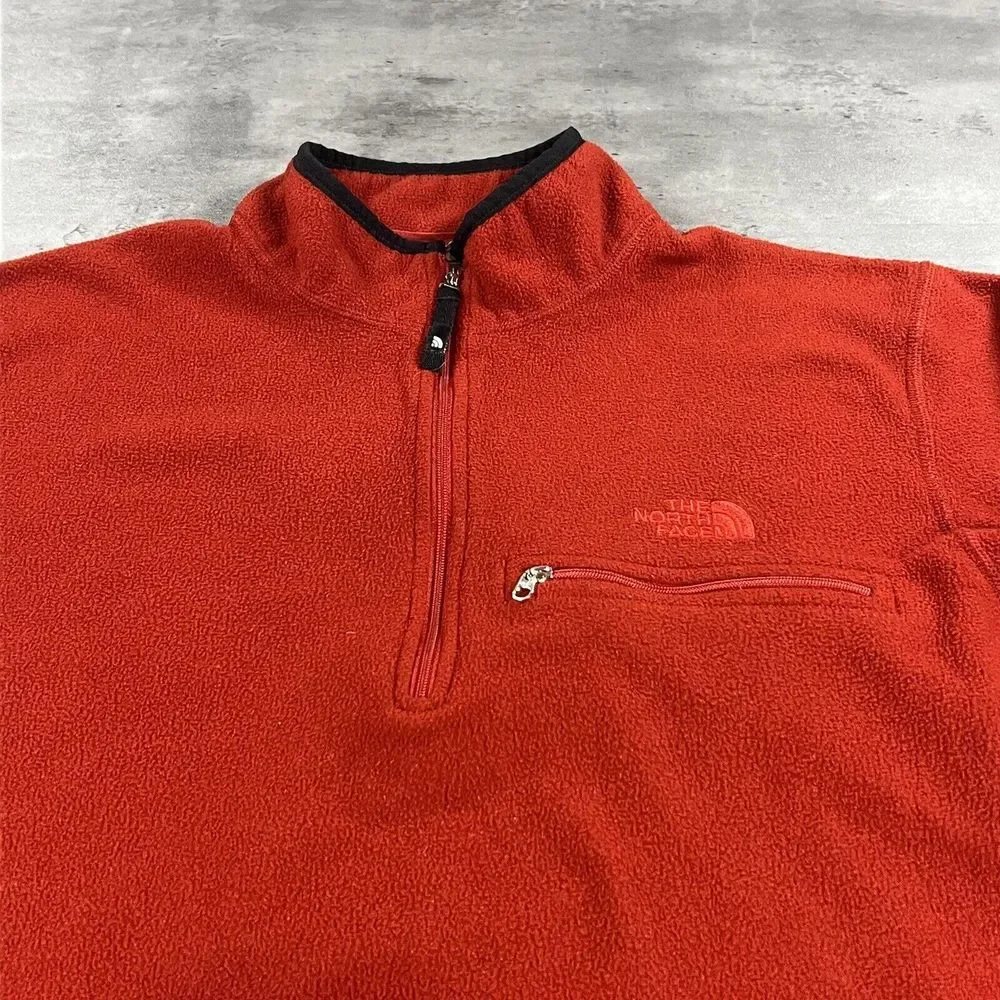 The North Face Alpine Jacket Men XL Fit L Back Red Fleece‎ 1/4 Zip Gorpcore